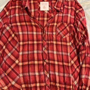 Sonoma Red Soft Flannel Shirt ~ Size PXL